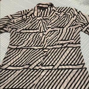 Stylish Black and White Striped Women’s Shirt